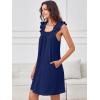 imageANRABESS Summer Dress for Women 2026 Casual Sleeveless Square Neck Ruffle Strap Beach Vacation Sundress with PocketsNavy Blue