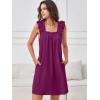 imageANRABESS Summer Dress for Women 2026 Casual Sleeveless Square Neck Ruffle Strap Beach Vacation Sundress with PocketsPurple
