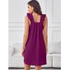 imageANRABESS Summer Dress for Women 2026 Casual Sleeveless Square Neck Ruffle Strap Beach Vacation Sundress with PocketsPurple