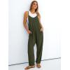 imageANRABESS Women Jumpsuits Casual Summer Overalls Loose Spaghetti Strap Romper Jumpers with Pockets 2026 Beach Vacation ClothesArmy Green