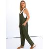 imageANRABESS Women Jumpsuits Casual Summer Overalls Loose Spaghetti Strap Romper Jumpers with Pockets 2026 Beach Vacation ClothesArmy Green