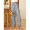 imageANRABESS Women Striped Gingham Palazzo Cropped Pants Wide Leg Pajama Lounge Pants Plaid PJ Bottoms Cute Trousers with PocketsBlack White Stripe