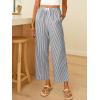 imageANRABESS Women Striped Gingham Palazzo Cropped Pants Wide Leg Pajama Lounge Pants Plaid PJ Bottoms Cute Trousers with PocketsBlack White Stripe