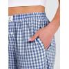 imageANRABESS Women Striped Gingham Palazzo Cropped Pants Wide Leg Pajama Lounge Pants Plaid PJ Bottoms Cute Trousers with PocketsBlue White Plaid