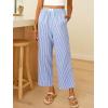 imageANRABESS Women Striped Gingham Palazzo Cropped Pants Wide Leg Pajama Lounge Pants Plaid PJ Bottoms Cute Trousers with PocketsBlue White Stripe