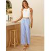 imageANRABESS Women Striped Gingham Palazzo Cropped Pants Wide Leg Pajama Lounge Pants Plaid PJ Bottoms Cute Trousers with PocketsBlue White Stripe