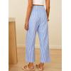 imageANRABESS Women Striped Gingham Palazzo Cropped Pants Wide Leg Pajama Lounge Pants Plaid PJ Bottoms Cute Trousers with PocketsBlue White Stripe