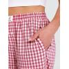 imageANRABESS Women Striped Gingham Palazzo Cropped Pants Wide Leg Pajama Lounge Pants Plaid PJ Bottoms Cute Trousers with PocketsRed White Plaid