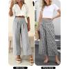 imageANRABESS Women Striped Gingham Wide Leg Palazzo Pants Casual Lounge Cropped PJ Bottoms Comfy Cute Plaid Pants with PocketsBlack White Plaid
