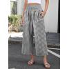 imageANRABESS Women Striped Gingham Wide Leg Palazzo Pants Casual Lounge Cropped PJ Bottoms Comfy Cute Plaid Pants with PocketsBlack White Plaid
