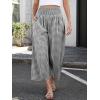 imageANRABESS Women Striped Gingham Wide Leg Palazzo Pants Casual Lounge Cropped PJ Bottoms Comfy Cute Plaid Pants with PocketsBlack White Plaid