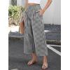 imageANRABESS Women Striped Gingham Wide Leg Palazzo Pants Casual Lounge Cropped PJ Bottoms Comfy Cute Plaid Pants with PocketsBlack White Plaid