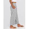 imageANRABESS Women Striped Gingham Wide Leg Palazzo Pants Casual Lounge Cropped PJ Bottoms Comfy Cute Plaid Pants with PocketsBlack White Stripe