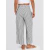 imageANRABESS Women Striped Gingham Wide Leg Palazzo Pants Casual Lounge Cropped PJ Bottoms Comfy Cute Plaid Pants with PocketsBlack White Stripe