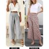 imageANRABESS Women Striped Gingham Wide Leg Palazzo Pants Casual Lounge Cropped PJ Bottoms Comfy Cute Plaid Pants with PocketsBrown White Plaid