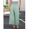 imageANRABESS Women Striped Gingham Wide Leg Palazzo Pants Casual Lounge Cropped PJ Bottoms Comfy Cute Plaid Pants with PocketsGreen White Plaid