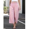 imageANRABESS Women Striped Gingham Wide Leg Palazzo Pants Casual Lounge Cropped PJ Bottoms Comfy Cute Plaid Pants with PocketsPink White Plaid
