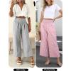imageANRABESS Women Striped Gingham Wide Leg Palazzo Pants Casual Lounge Cropped PJ Bottoms Comfy Cute Plaid Pants with PocketsPink White Plaid