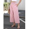 imageANRABESS Women Striped Gingham Wide Leg Palazzo Pants Casual Lounge Cropped PJ Bottoms Comfy Cute Plaid Pants with PocketsPink White Plaid