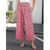 imageANRABESS Women Striped Gingham Wide Leg Palazzo Pants Casual Lounge Cropped PJ Bottoms Comfy Cute Plaid Pants with PocketsRed White Plaid