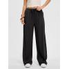 imageANRABESS Women Wide Leg Linen Palazzo Pants Casual Elastic Waist Drawstring Flowy Loose Beach Travel Trousers with PocketsBlack