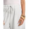 imageANRABESS Women Wide Leg Linen Palazzo Pants Casual Elastic Waist Drawstring Flowy Loose Beach Travel Trousers with PocketsWhite