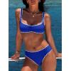 imageANRABESS Womens Bikini Sets Two Piece Swimsuit Ribbed Front Ruched Mid Waisted Bathing Suit Color Block 2026 Beach SwimwearRoyal Blue