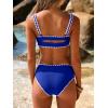 imageANRABESS Womens Bikini Sets Two Piece Swimsuit Ribbed Front Ruched Mid Waisted Bathing Suit Color Block 2026 Beach SwimwearRoyal Blue