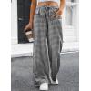 imageANRABESS Womens Striped Gingham Pants 2026 Pajama Drawstring Wide Leg Lounge Plaid Pants Cute Casual Trousers with PocketsBlack White Plaid