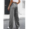 imageANRABESS Womens Striped Gingham Pants 2026 Pajama Drawstring Wide Leg Lounge Plaid Pants Cute Casual Trousers with PocketsBlack White Plaid