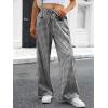 imageANRABESS Womens Striped Gingham Pants 2026 Pajama Drawstring Wide Leg Lounge Plaid Pants Cute Casual Trousers with PocketsBlack White Plaid