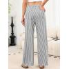 imageANRABESS Womens Striped Gingham Pants 2026 Pajama Drawstring Wide Leg Lounge Plaid Pants Cute Casual Trousers with PocketsBlack White Stripe