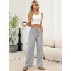 imageANRABESS Womens Striped Gingham Pants 2026 Pajama Drawstring Wide Leg Lounge Plaid Pants Cute Casual Trousers with PocketsBlack White Stripe