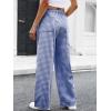 imageANRABESS Womens Striped Gingham Pants 2026 Pajama Drawstring Wide Leg Lounge Plaid Pants Cute Casual Trousers with PocketsBlue White Plaid