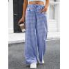 imageANRABESS Womens Striped Gingham Pants 2026 Pajama Drawstring Wide Leg Lounge Plaid Pants Cute Casual Trousers with PocketsBlue White Plaid