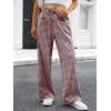 imageANRABESS Womens Striped Gingham Pants 2026 Pajama Drawstring Wide Leg Lounge Plaid Pants Cute Casual Trousers with PocketsBrown White Plaid