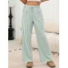 imageANRABESS Womens Striped Gingham Pants 2026 Pajama Drawstring Wide Leg Lounge Plaid Pants Cute Casual Trousers with PocketsGreen White Stripe