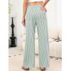 imageANRABESS Womens Striped Gingham Pants 2026 Pajama Drawstring Wide Leg Lounge Plaid Pants Cute Casual Trousers with PocketsGreen White Stripe