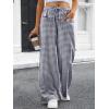 imageANRABESS Womens Striped Gingham Pants 2026 Pajama Drawstring Wide Leg Lounge Plaid Pants Cute Casual Trousers with PocketsNavy Blue White Plaid