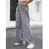 imageANRABESS Womens Striped Gingham Pants 2026 Pajama Drawstring Wide Leg Lounge Plaid Pants Cute Casual Trousers with PocketsNavy Blue White Plaid