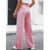imageANRABESS Womens Striped Gingham Pants 2026 Pajama Drawstring Wide Leg Lounge Plaid Pants Cute Casual Trousers with PocketsPink White Plaid