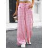 imageANRABESS Womens Striped Gingham Pants 2026 Pajama Drawstring Wide Leg Lounge Plaid Pants Cute Casual Trousers with PocketsPink White Plaid