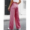 imageANRABESS Womens Striped Gingham Pants 2026 Pajama Drawstring Wide Leg Lounge Plaid Pants Cute Casual Trousers with PocketsRed White Plaid