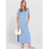 imageANRABESS Womens Summer Casual Maxi Dress Short Sleeve Crewneck Split WrinkleFree Travel Long Sundress Beach Vacation ClothesLight Blue