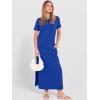 imageANRABESS Womens Summer Casual Maxi Dress Short Sleeve Crewneck Split WrinkleFree Travel Long Sundress Beach Vacation ClothesRoyal Blue