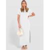 imageANRABESS Womens Summer Casual Maxi Dress Short Sleeve Crewneck Split WrinkleFree Travel Long Sundress Beach Vacation ClothesWhite