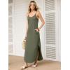 imageANRABESS Womens Summer Maxi Dress Casual Spaghetti Strap Sleeveless Sundress Beach Vacation Clothes Hawaiian Travel OutfitsArmy Green
