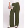 imageANRABESS Womens Wide Leg Dress Pants 2026 High Waisted Button Pleated Palazzo Work Pants Trousers Business Casual OutfitsArmy Green