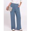 imageANRABESS Womens Wide Leg Dress Pants 2026 High Waisted Button Pleated Palazzo Work Pants Trousers Business Casual OutfitsGrey Blue
