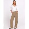 imageANRABESS Womens Wide Leg Dress Pants 2026 High Waisted Button Pleated Palazzo Work Pants Trousers Business Casual OutfitsYellow Khaki